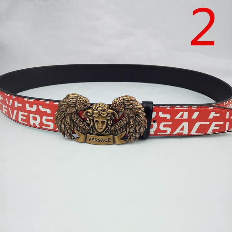 Looopix Leather Versace Belt For Men Available in Black and Red