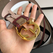 Looopix Limited Edition Burgundy & Brown Leather Gucci Belt