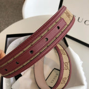 Looopix Limited Edition Burgundy & Brown Leather Gucci Belt