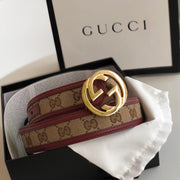 Looopix Limited Edition Burgundy & Brown Leather Gucci Belt
