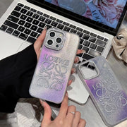 Looopix Loewe Gradient Glitter iPhone Case with Rhinestone Embellishments