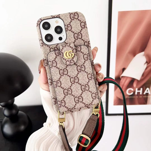 Looopix Loiuis Vuitton Monogram iPhone Case with Wrist Strap and Pouch | Luxury and Functionality