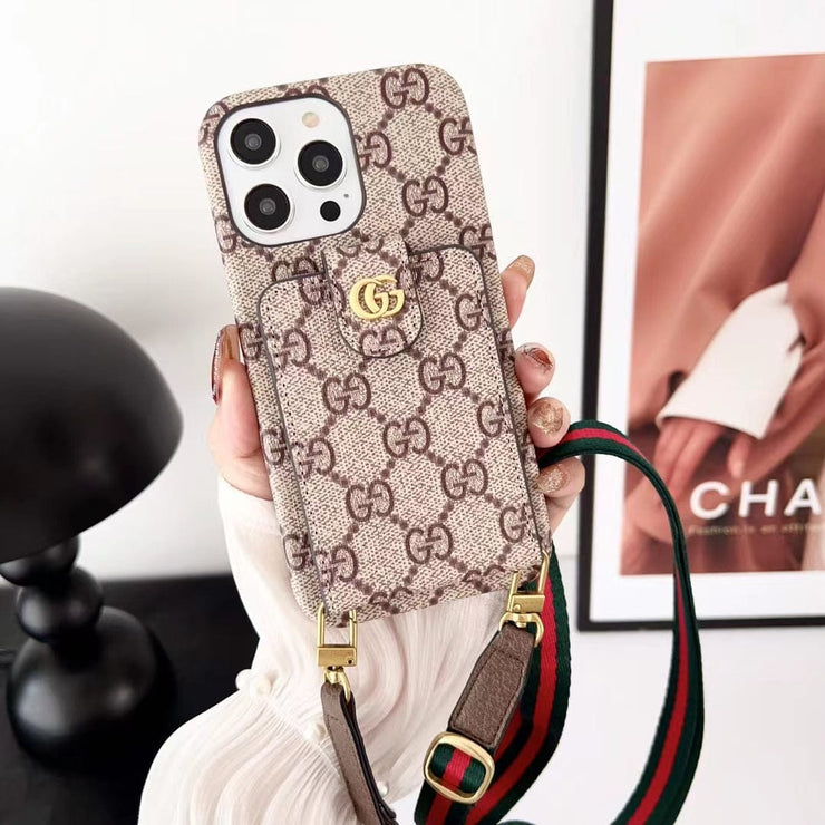 Looopix Loiuis Vuitton Monogram iPhone Case with Wrist Strap and Pouch | Luxury and Functionality