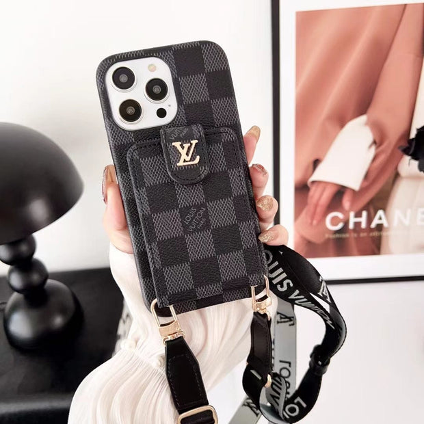 Looopix Loiuis Vuitton Monogram iPhone Case with Wrist Strap and Pouch | Luxury and Functionality
