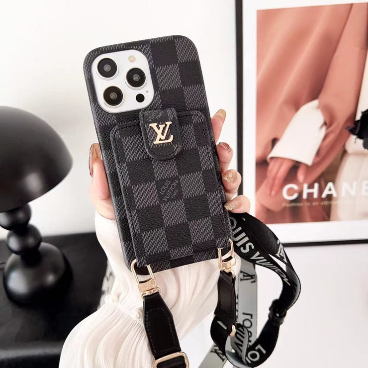 Looopix Loiuis Vuitton Monogram iPhone Case with Wrist Strap and Pouch | Luxury and Functionality