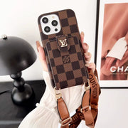 Looopix Loiuis Vuitton Monogram iPhone Case with Wrist Strap and Pouch | Luxury and Functionality