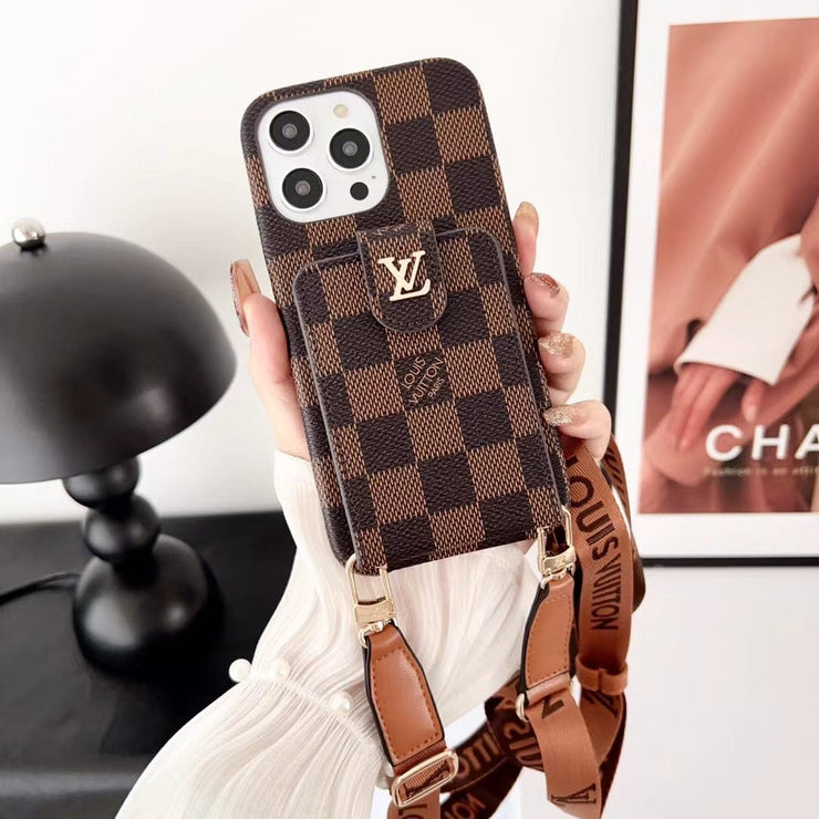 Looopix Loiuis Vuitton Monogram iPhone Case with Wrist Strap and Pouch | Luxury and Functionality