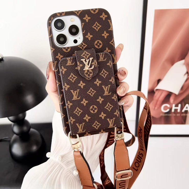 Looopix Loiuis Vuitton Monogram iPhone Case with Wrist Strap and Pouch | Luxury and Functionality