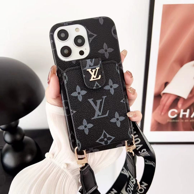Looopix Loiuis Vuitton Monogram iPhone Case with Wrist Strap and Pouch | Luxury and Functionality