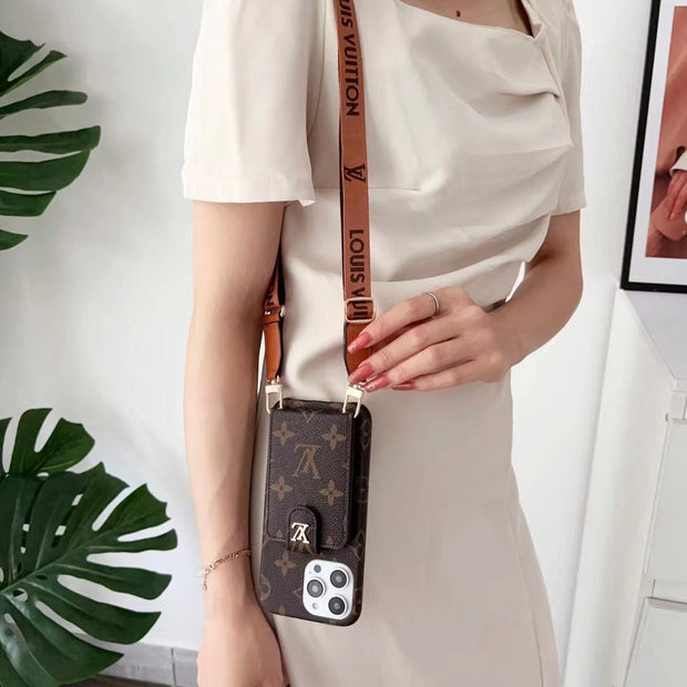 Looopix Loiuis Vuitton Monogram iPhone Case with Wrist Strap and Pouch | Luxury and Functionality