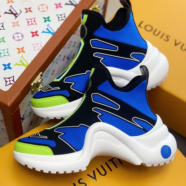 Looopix Louis Vuitton Blue High Top Sneakers