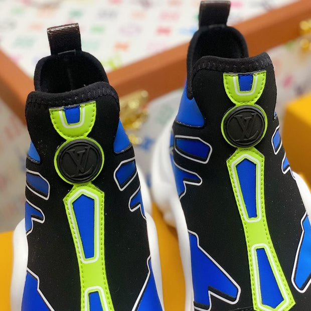 Looopix Louis Vuitton Blue High Top Sneakers