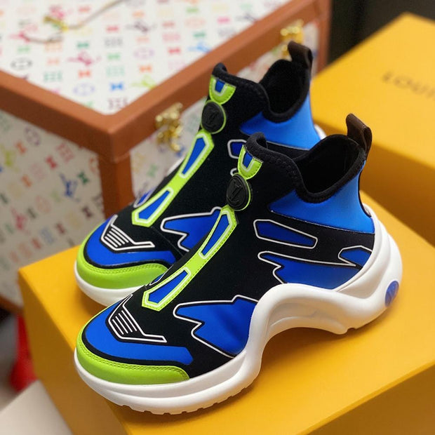 Looopix Louis Vuitton Blue High Top Sneakers