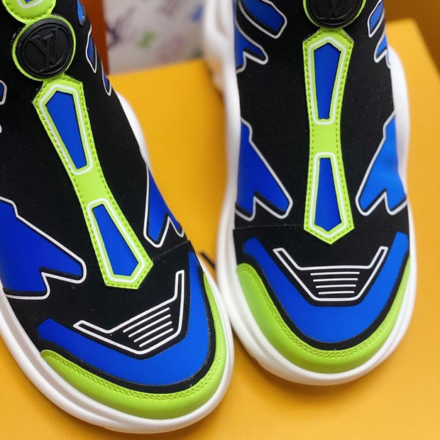 Looopix Louis Vuitton Blue High Top Sneakers