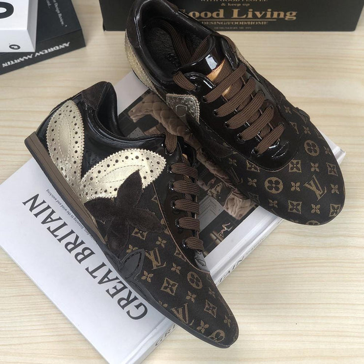 Looopix Louis Vuitton Brown Classic Style Sneakers