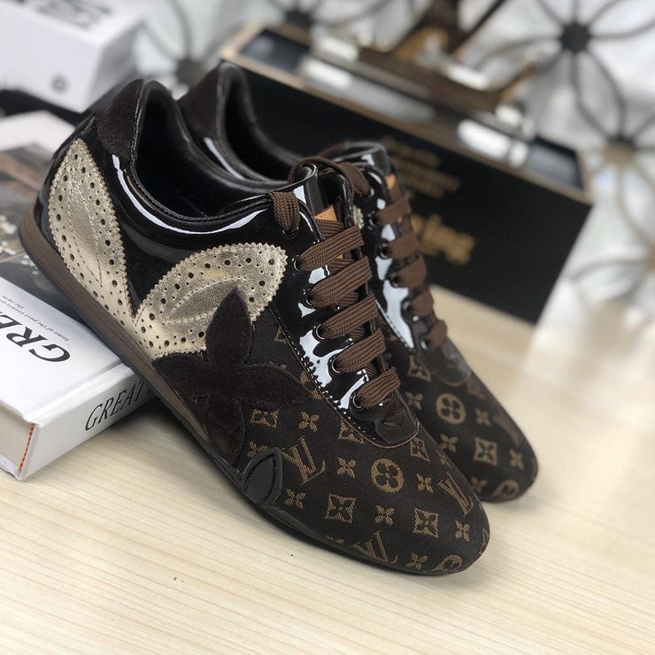 Looopix Louis Vuitton Brown Classic Style Sneakers