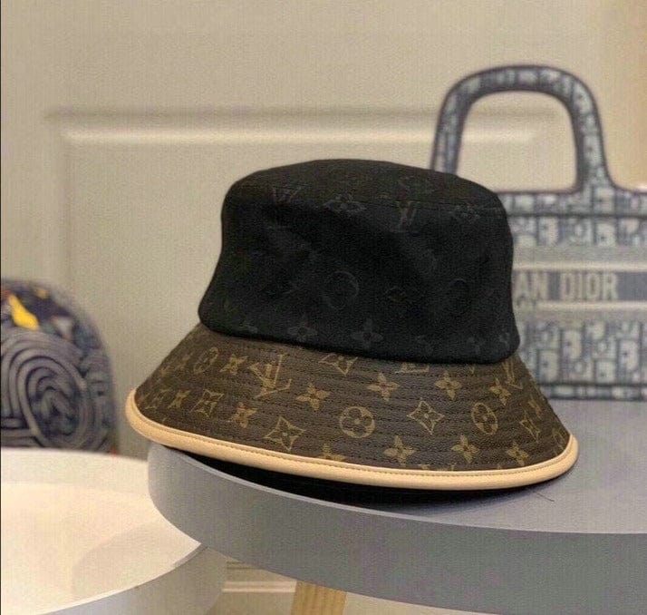 Looopix Louis Vuitton Brown Monogram Bucket Hat - Black & Brown