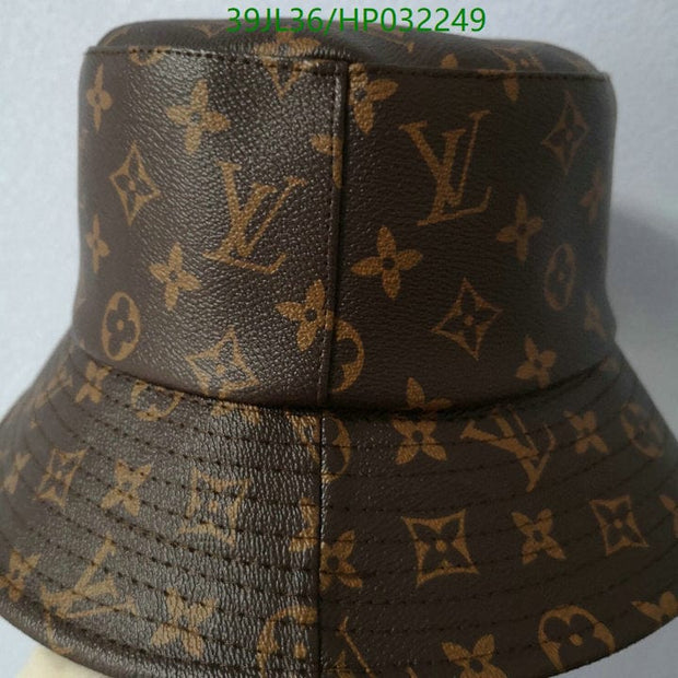 Looopix Louis Vuitton Brown Monogram Leather Bucket Hat