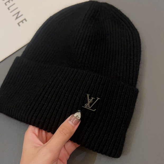 Looopix Louis Vuitton Classic Black Wool Beanie