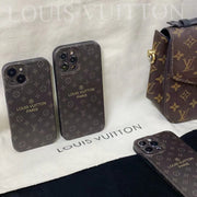 Looopix Louis Vuitton Classic Monogram iPhone Cases with Gold Branding