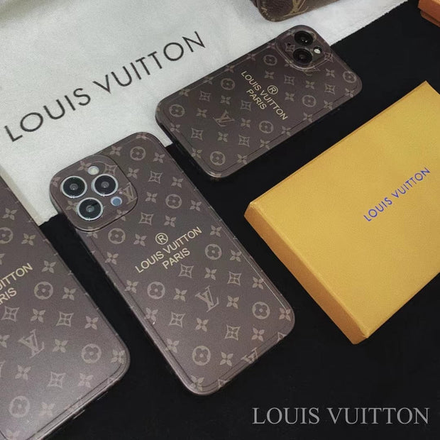 Looopix Louis Vuitton Classic Monogram iPhone Cases with Gold Branding