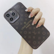 Looopix Louis Vuitton Classic Monogram iPhone Cases with Gold Branding