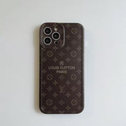 Looopix Louis Vuitton Classic Monogram iPhone Cases with Gold Branding
