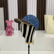 Looopix Louis Vuitton Denim and Monogram Leather Cap