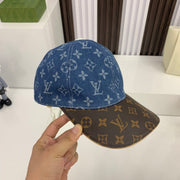 Looopix Louis Vuitton Denim and Monogram Leather Cap