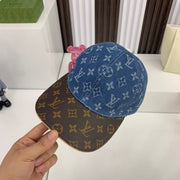 Looopix Louis Vuitton Denim and Monogram Leather Cap