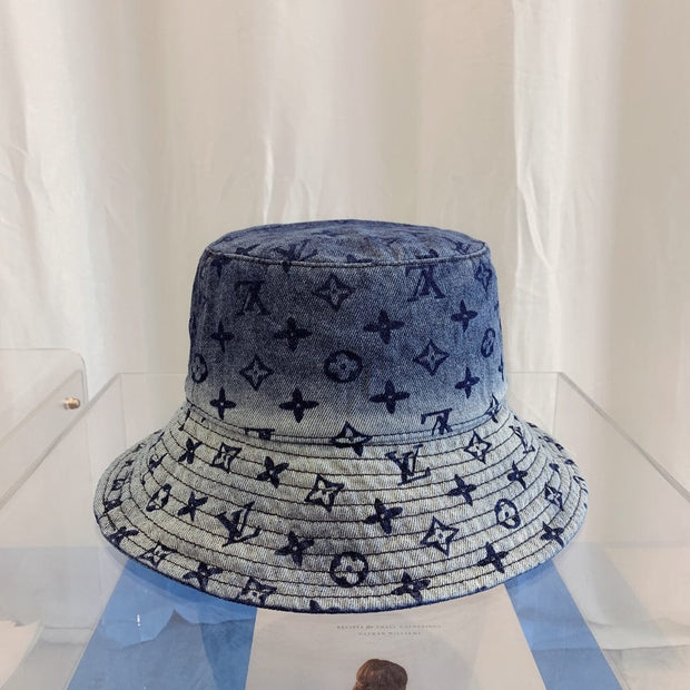 Looopix Louis Vuitton Denim Monogram Bucket Hat