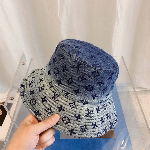 Looopix Louis Vuitton Denim Monogram Bucket Hat