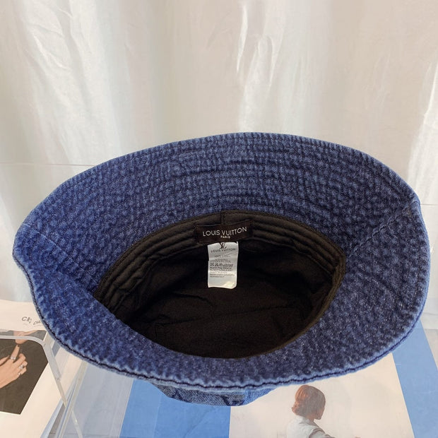 Looopix Louis Vuitton Denim Monogram Bucket Hat
