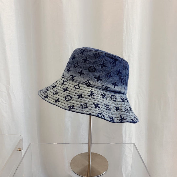 Looopix Louis Vuitton Denim Monogram Bucket Hat