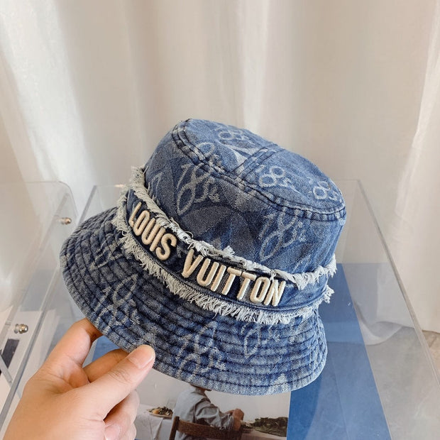 Looopix Louis Vuitton Denim Monogram Bucket Hat