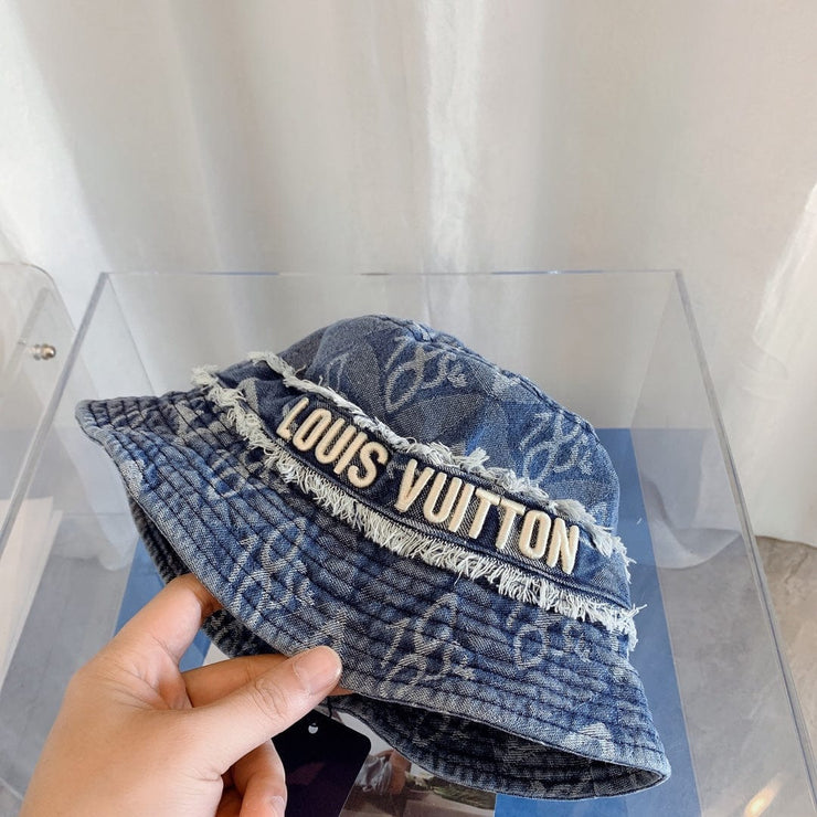 Looopix Louis Vuitton Denim Monogram Bucket Hat
