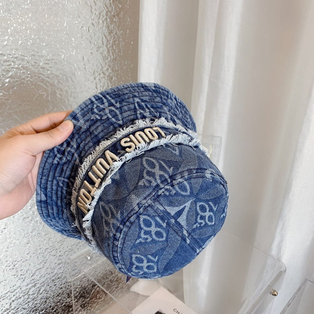 Looopix Louis Vuitton Denim Monogram Bucket Hat