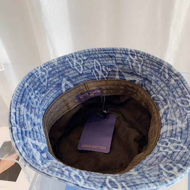 Looopix Louis Vuitton Denim Monogram Bucket Hat