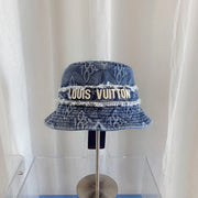 Looopix Louis Vuitton Denim Monogram Bucket Hat