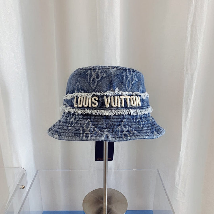 Looopix Louis Vuitton Denim Monogram Bucket Hat