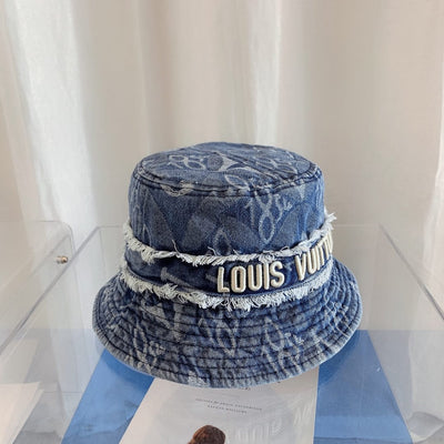 Looopix Louis Vuitton Denim Monogram Bucket Hat