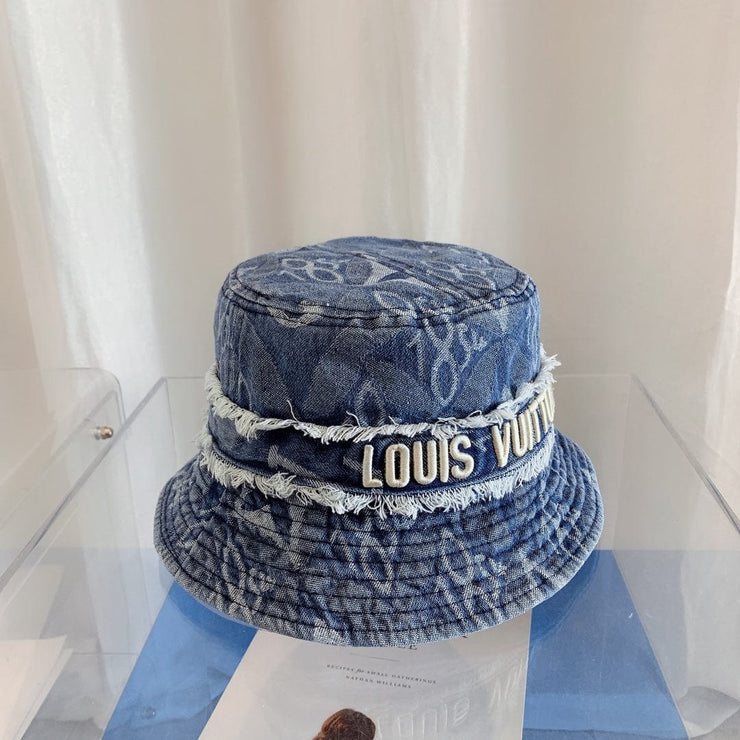 Looopix Louis Vuitton Denim Monogram Bucket Hat