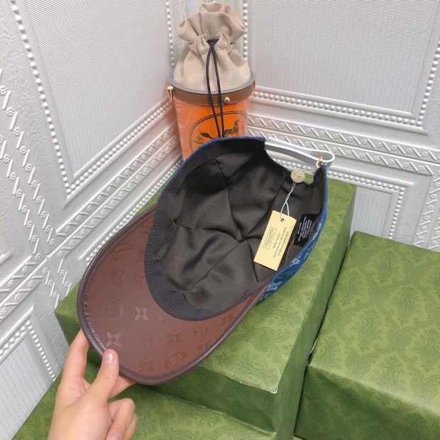 Looopix Louis Vuitton Denim Monogram Cap with Leather Brim