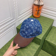 Looopix Louis Vuitton Denim Monogram Cap with Leather Brim
