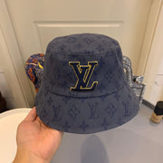 Looopix Louis Vuitton Embroidered Monogram Denim Bucket Hat