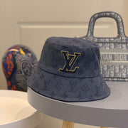 Looopix Louis Vuitton Embroidered Monogram Denim Bucket Hat