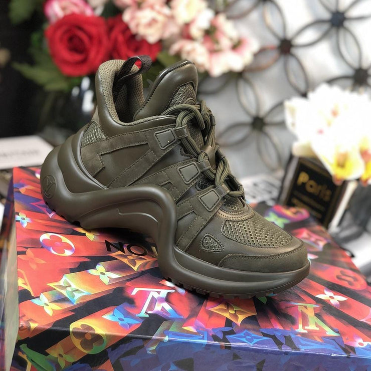 Looopix Louis Vuitton Futuristic Dark Green Sneakers for men