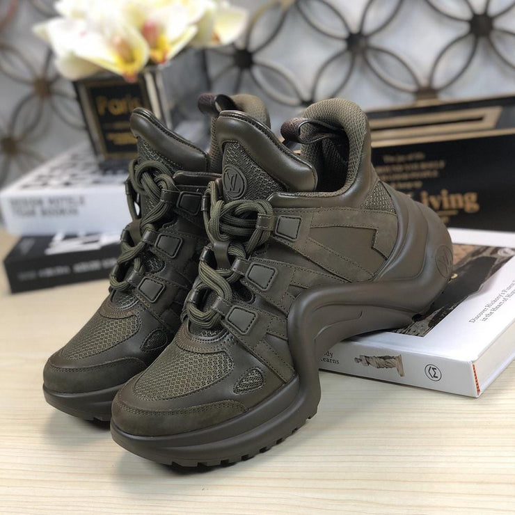 Looopix Louis Vuitton Futuristic Dark Green Sneakers for men