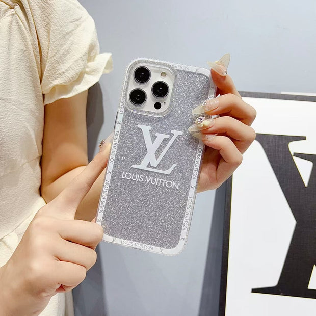 Looopix Louis Vuitton Glitter Logo iPhone Cases