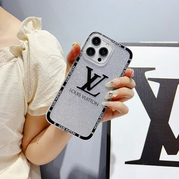 Looopix Louis Vuitton Glitter Logo iPhone Cases